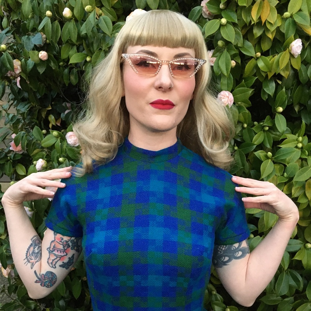 Vintage Wool Wiggle Dress Mad Men Style!